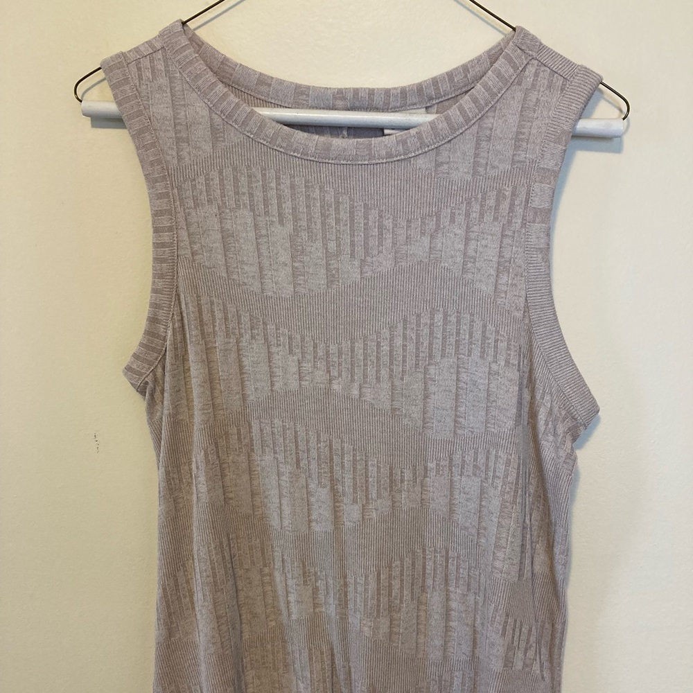 Gray knit tank top.